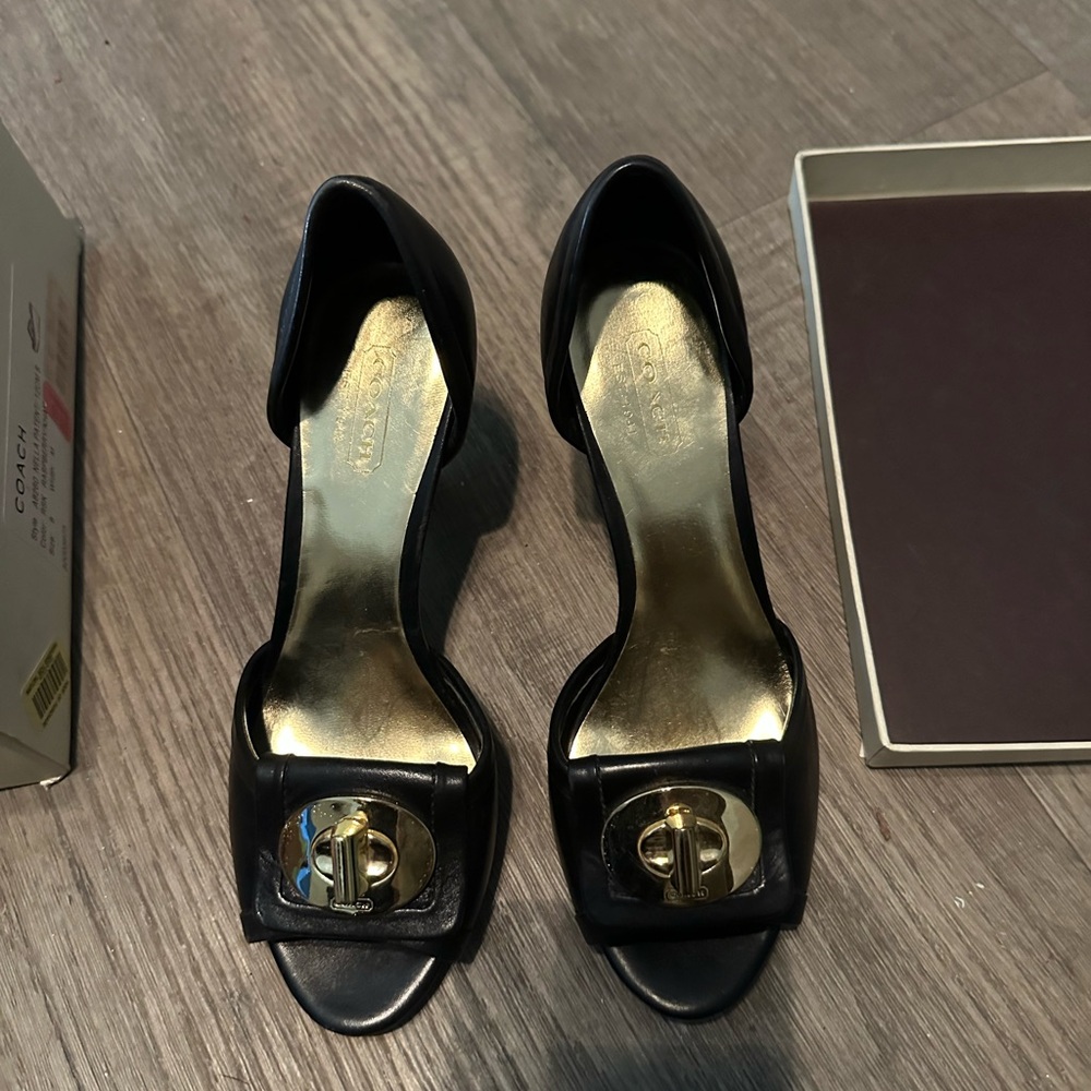 Coach Black Open-Toe Women's Shoes